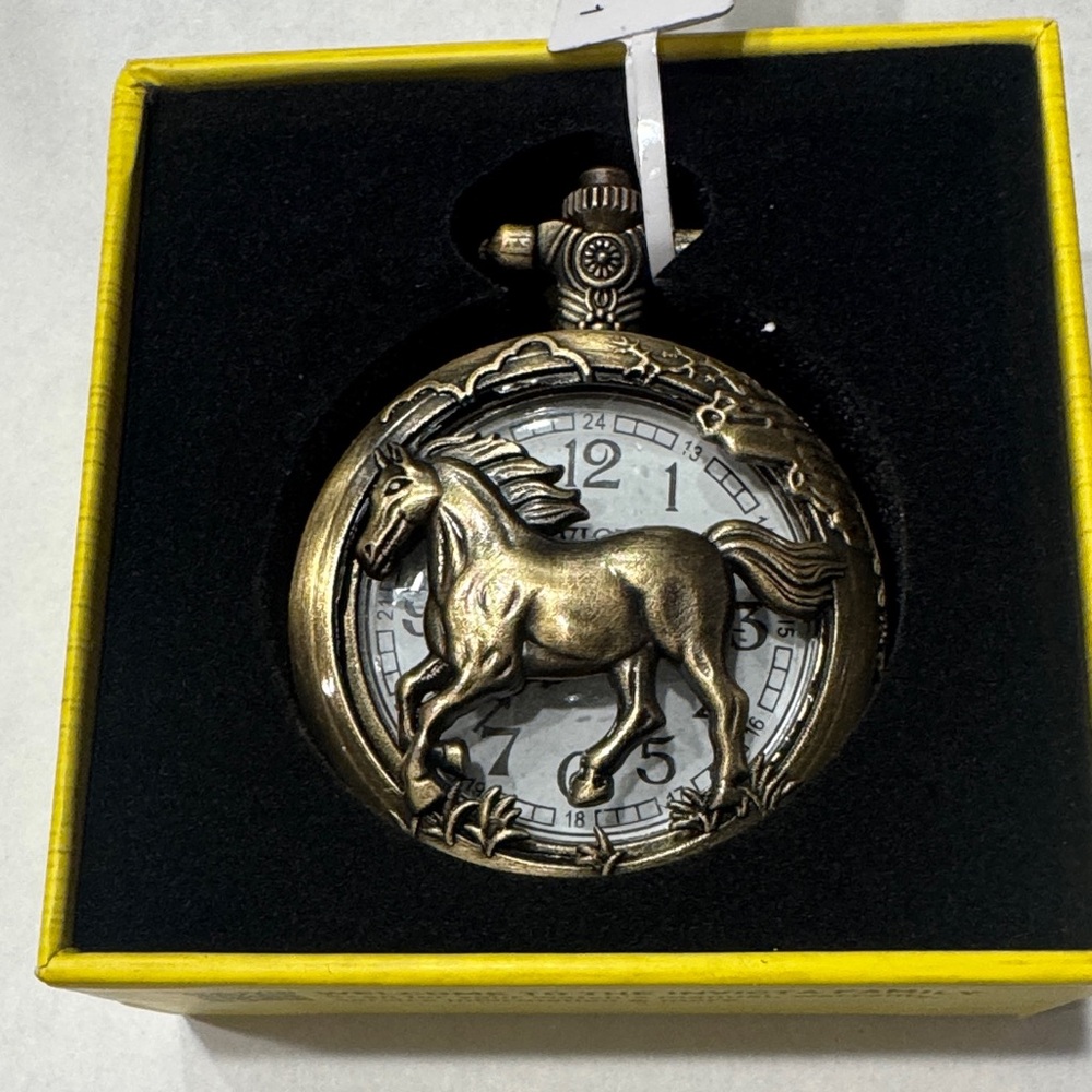 Invicta Gold Horse Pocket Watch NWT